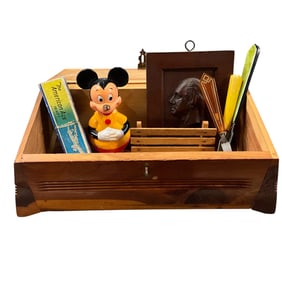 Antique Souvenir Mackinac Island Cedar box, with Treasures