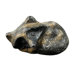 Weighted Spelter Doorstop or Paperweight- Sleeping Racoon