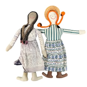 Pair of Two-faced Folk Dolls