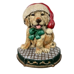 Cast Iron "Christmas Puppy" Doorstop