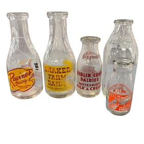 Group of Five SW Michigan Milk Bottles