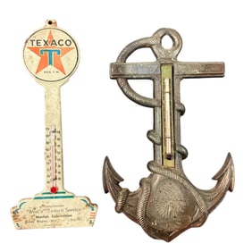 Two Vintage Advertising Thermometers