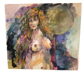 Coy Jankowski (American, b. 1964). Untitled Nude, mixed media on paper.