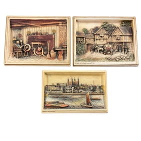 Group of Three Ceramic Wall Plaques
