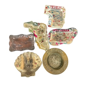 Group of Six State Souvenir Tip/Ash Trays