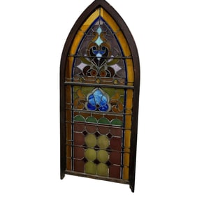 Antique Gothic Stained Glass Window