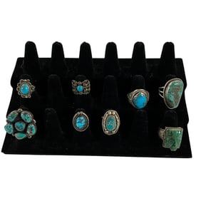 Group of Southwestern Turquoise Rings