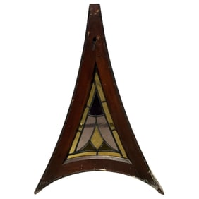 19th Century Triangular Stained Glass Window
