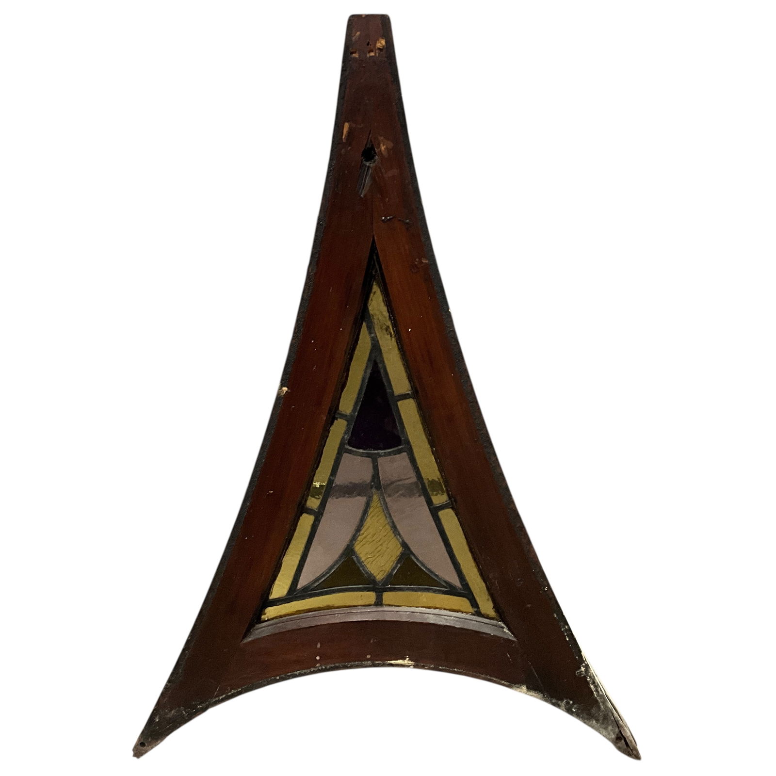 19th Century Triangular Stained Glass Window (1 of 3)