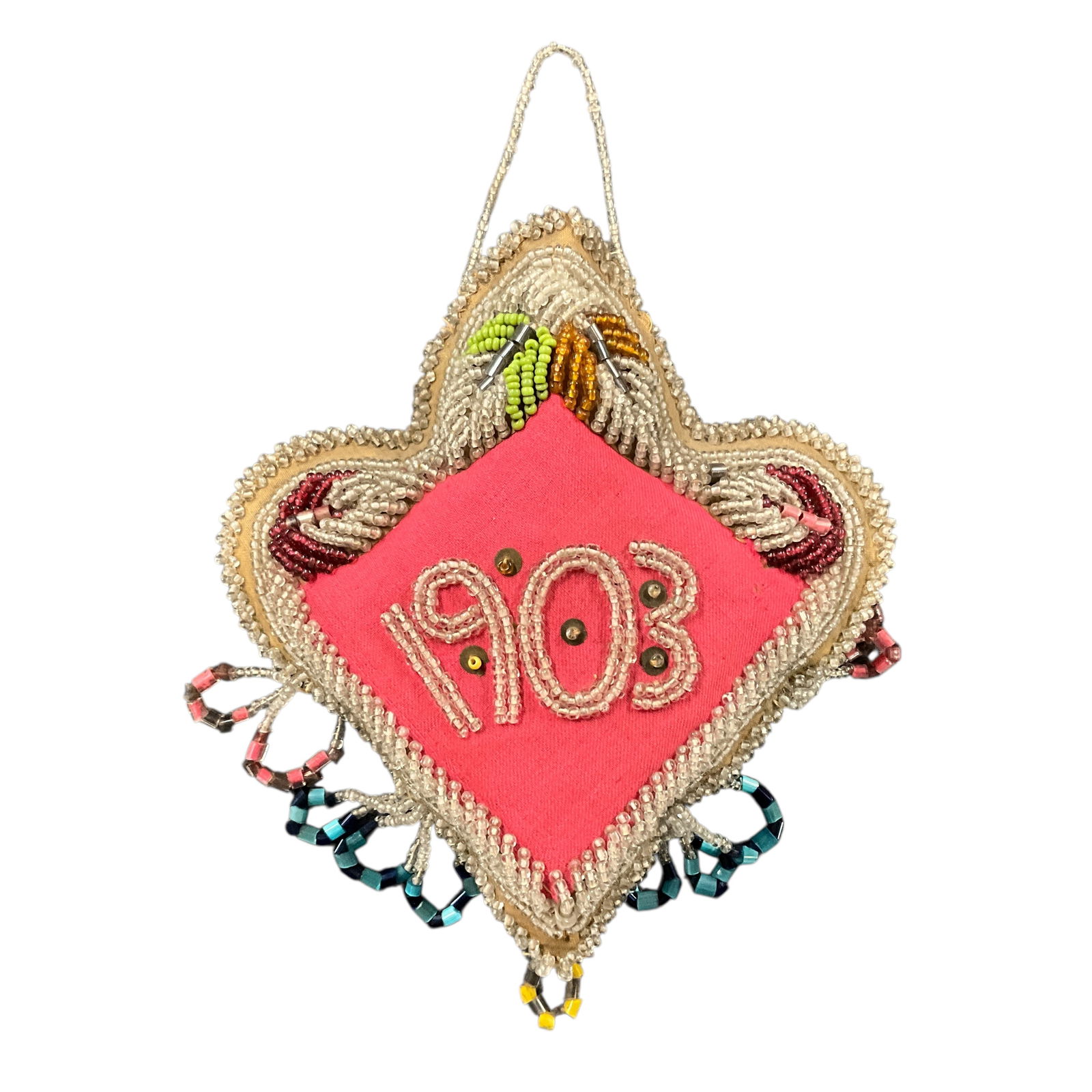 1903 Dated Beaded Pin Cushion (1 of 5)