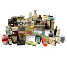 Box Lot of Vintage Medicine Containers