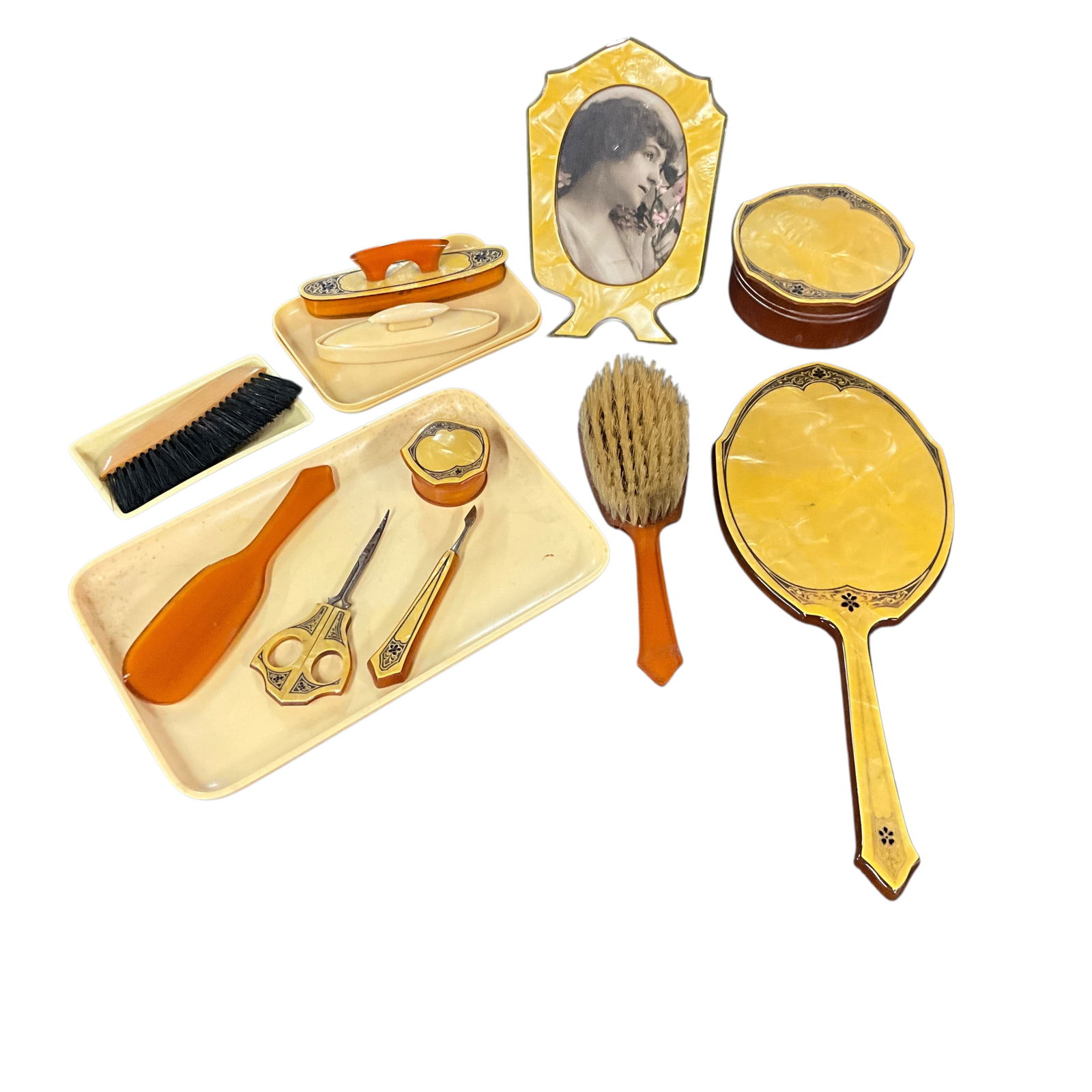 Early 20th Century Celluloid Dresser Set (1 of 8)