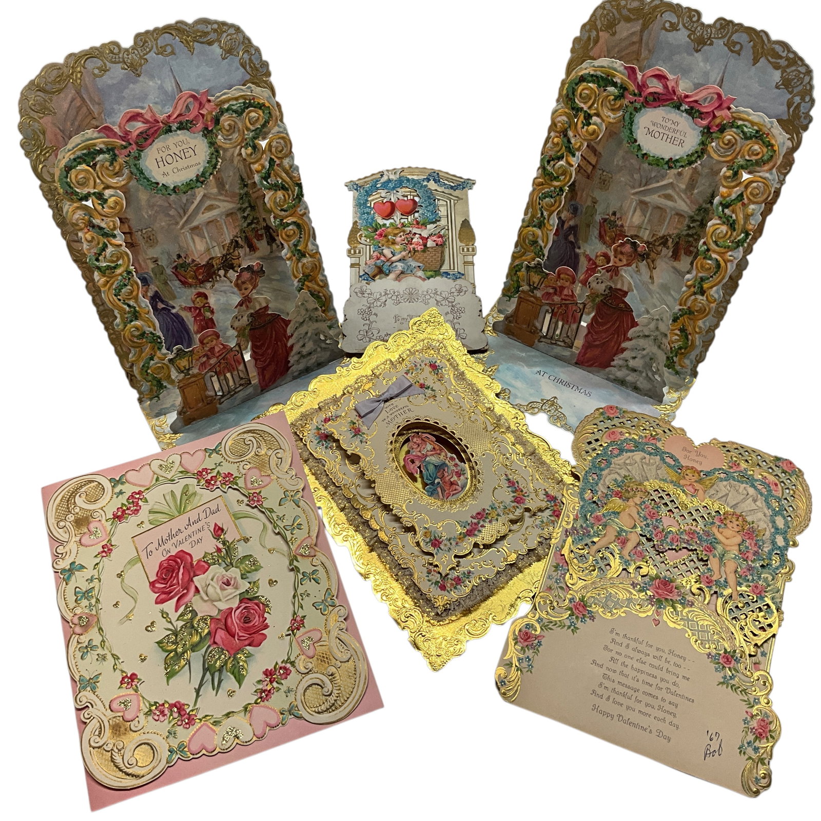 Victorian Style Scrap Art Valentines: Victorian Style Scrap Art Valentines- Early 20th Century to 1970's. EL