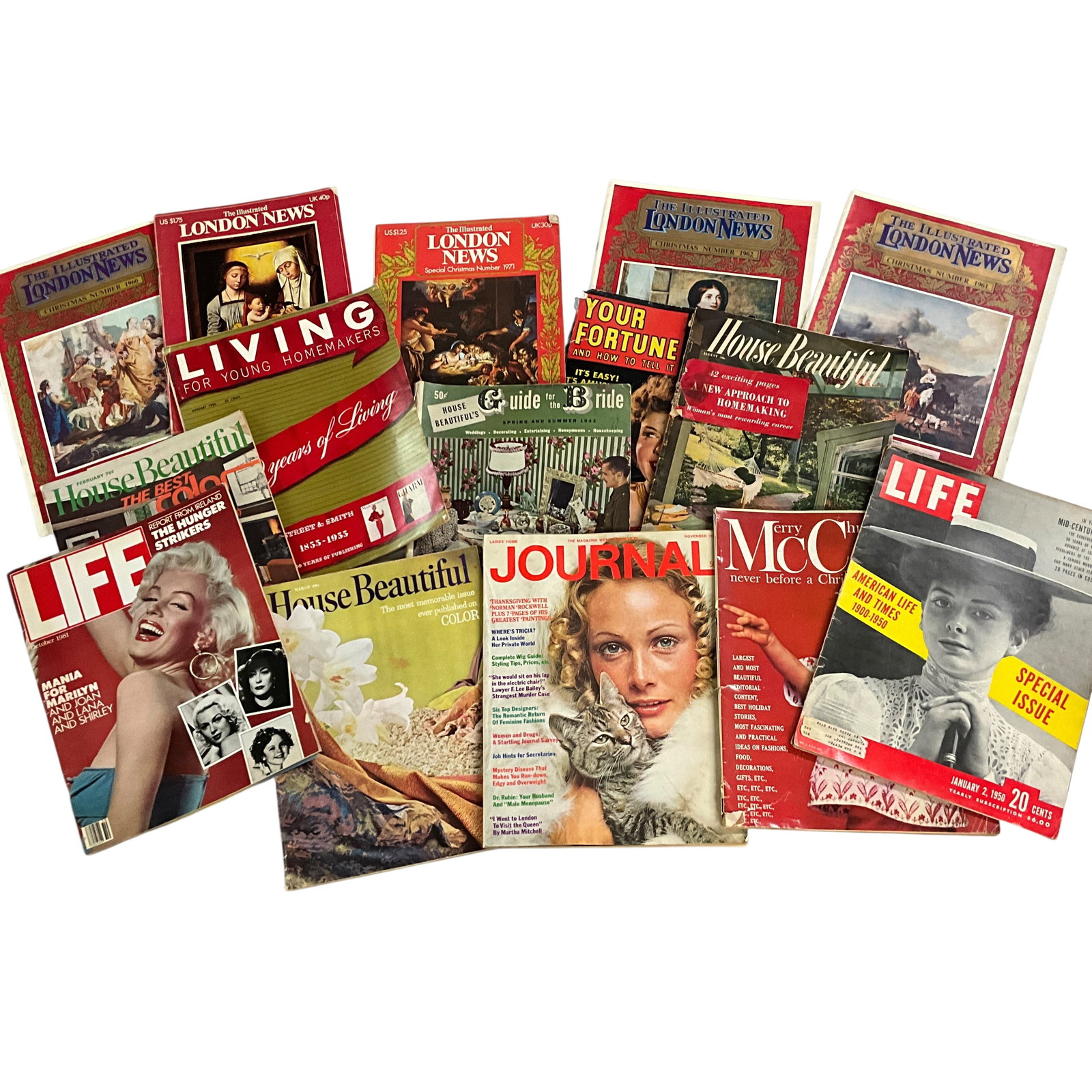 Mid-Century Modern Magazine Lot: Mid-Century Modern Magazine Lot- Illustrated London News, 1960's-1970's, American Home 1960's, Better Home & Gardens, 60's & 70's, Life Magazine, 1950's, House Beautiful, 50's-60's-70's, House Beautif
