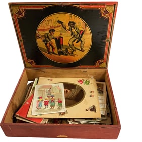 Victorian Ephemera in an Antique Cigar Box