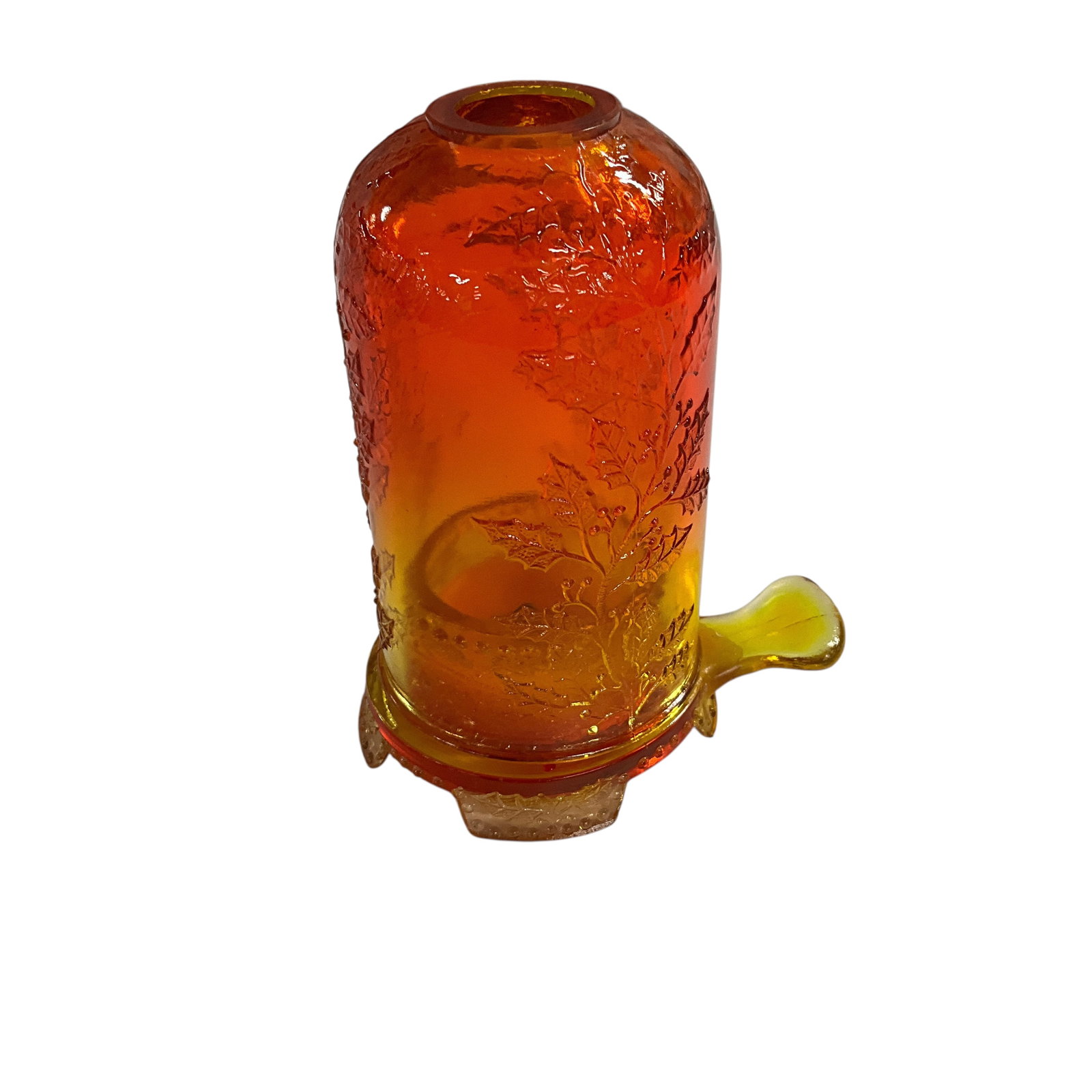 Amberina Mosser Glass Holly Berry Fairy Lamp: Amberina Mosser Glass Holly Berry Fairy Lamp