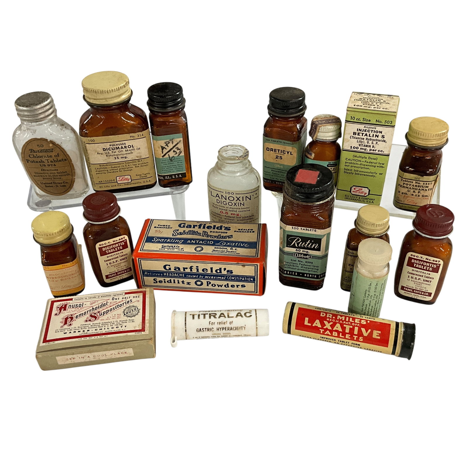 Box Lot of Vintage Medicine Containers (1 of 3)