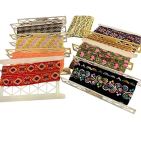 Lot of Embroidered Tapestry Ribbon