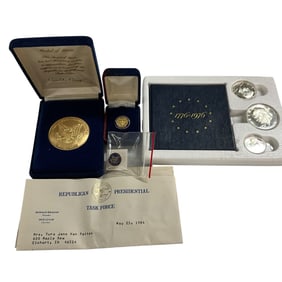 Ronald Reagan Medal and Bicentennial Proof Set