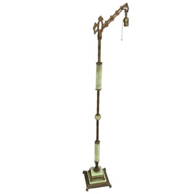 Vintage Bridge Lamp- Uranium Glass Inserts