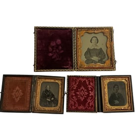 Three Mid 19th Century Cased Tintypes