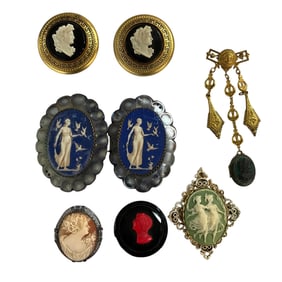 Selection of Victorian Cameo Jewelry