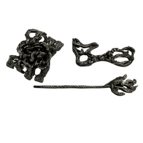 Pewter Cuff Bracelet & Barrette