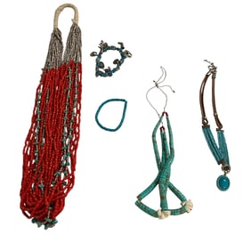 Trio of Heishi Necklaces and Two Bracelets