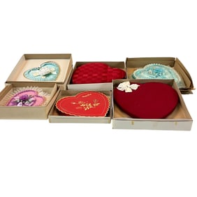 Lot of Vintage Large Heart Candy Boxes