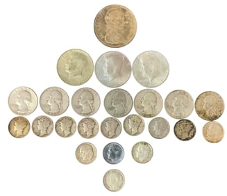 Assortment of 24 Silver Content Coins