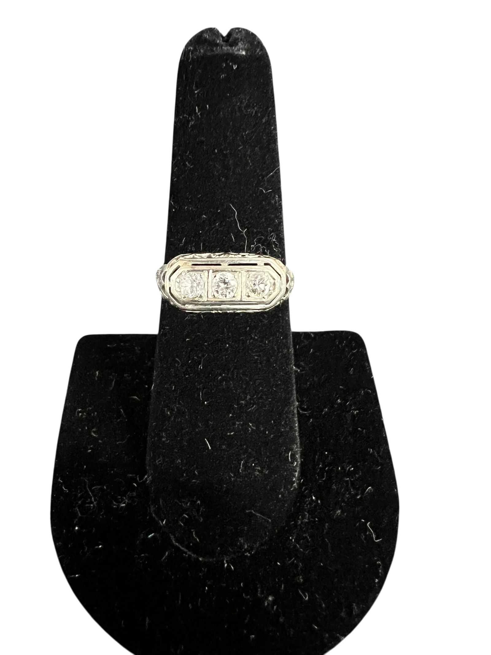 3 Stone 10k WG Diamond Ring (1 of 4)