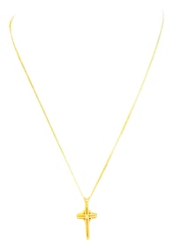 14k Necklace & Cross with Diamond