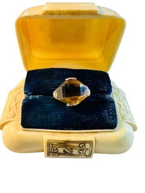 Amazing Art Deco 14k WG Citrine Ring