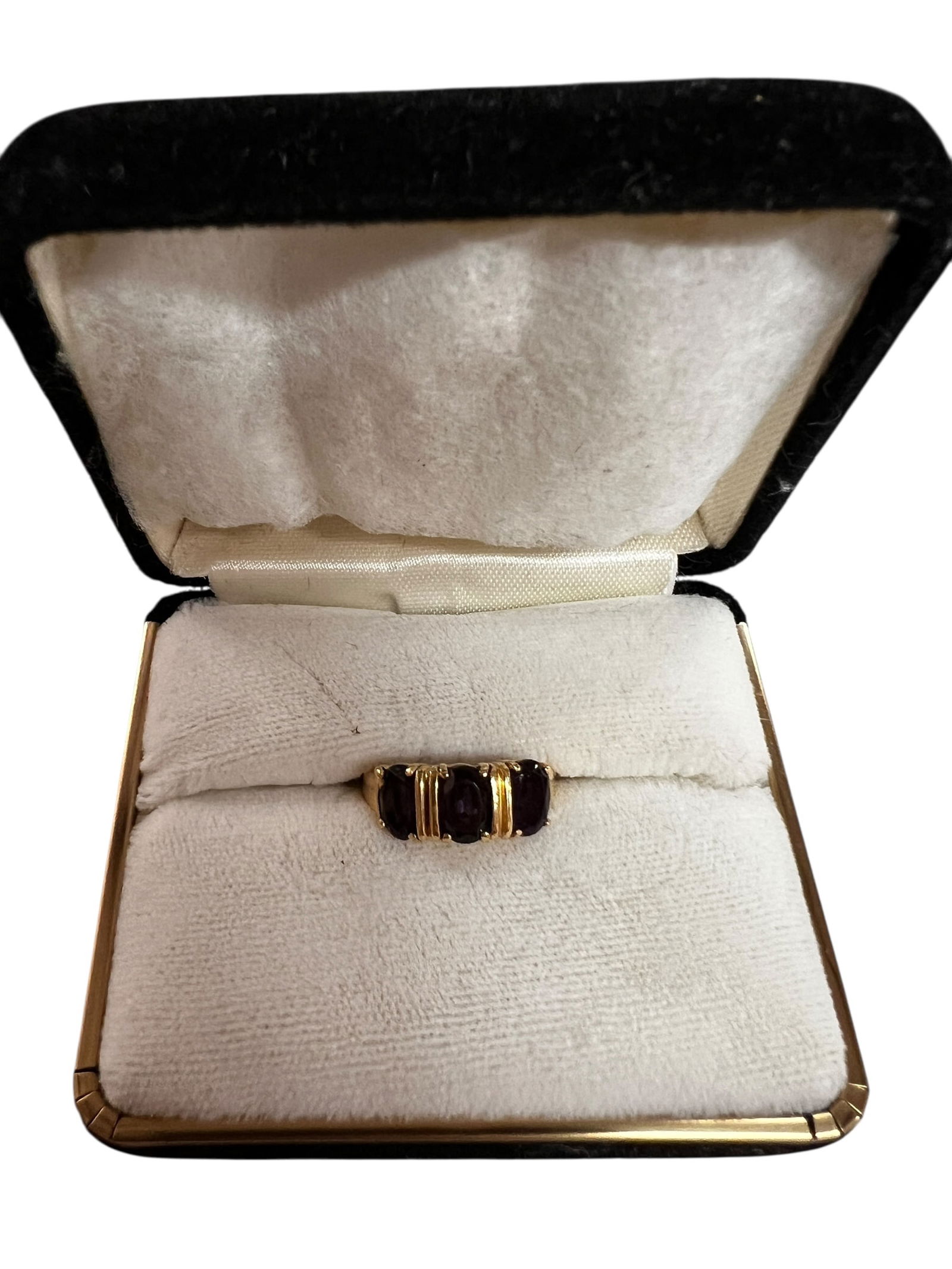 14k YG 3 Stone Amethyst Ring (1 of 6)