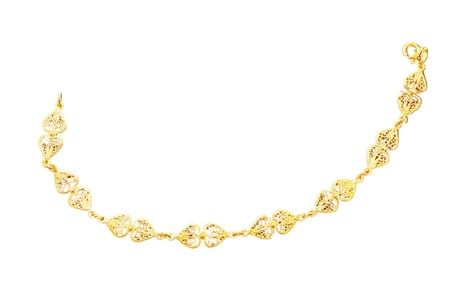 14k YG Heart Bracelet