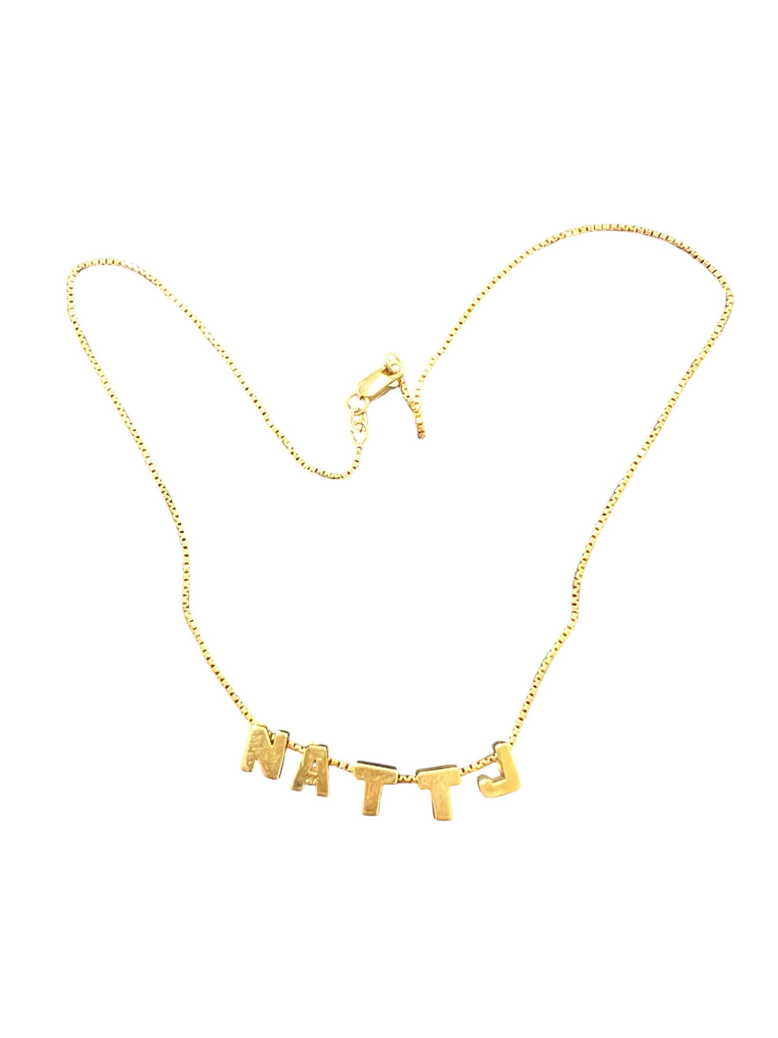 14k YG Necklace with Letter Charms (1 of 4)