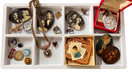 Wonderful Collection of Antique Jewelry, Adornments and Memorabilia