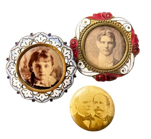 Photo Brooches and Political Campaign Button