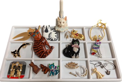 Funky Kitty Cat Jewelry Lot