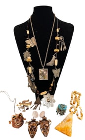 Stone, Shell and Metal Vintage Jewelry