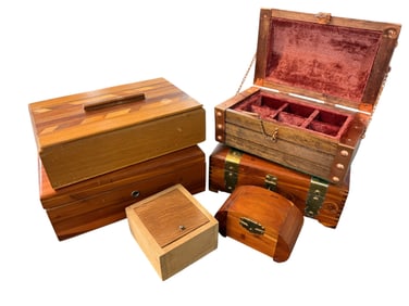 Collection of Wood Jewelry Boxes
