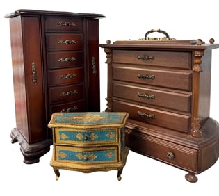 Collection of Wood Jewelry Boxes