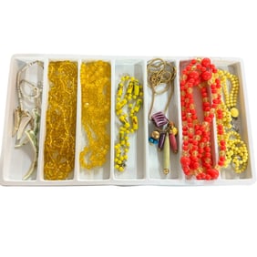 Vintage Costume Jewelry- Necklaces Orange and Yellow