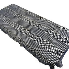 Two Blur & White Woven Cotton Coverlets