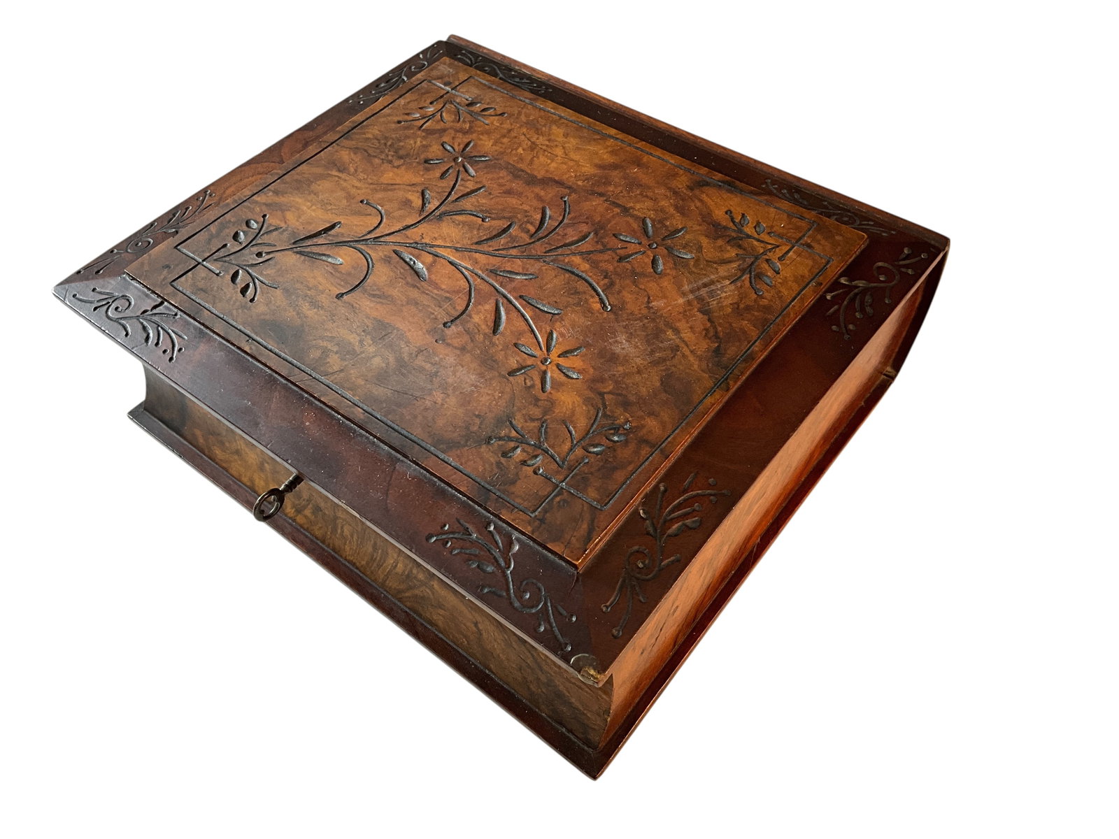 Walnut Jewelry  Box in the Shape of  Book (1 of 5)
