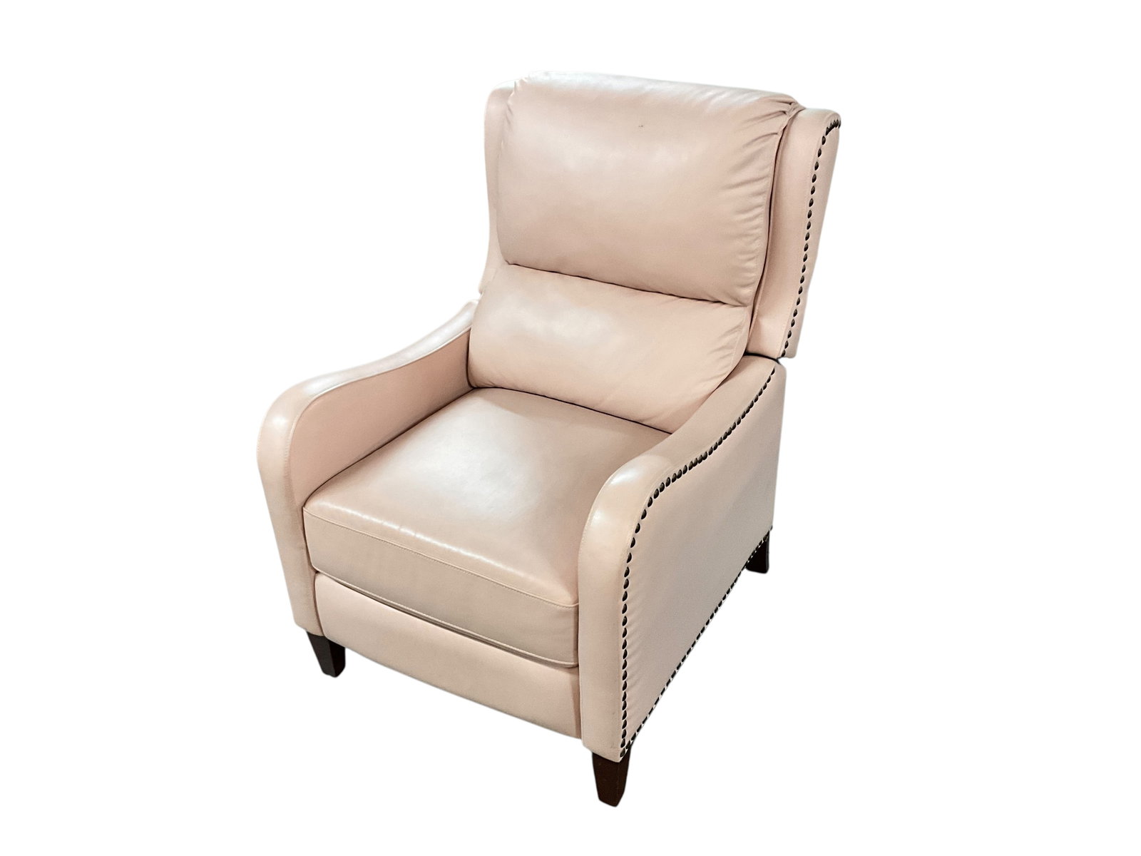 Pale Pink Faux Leather Reclining Chair. (1 of 4)