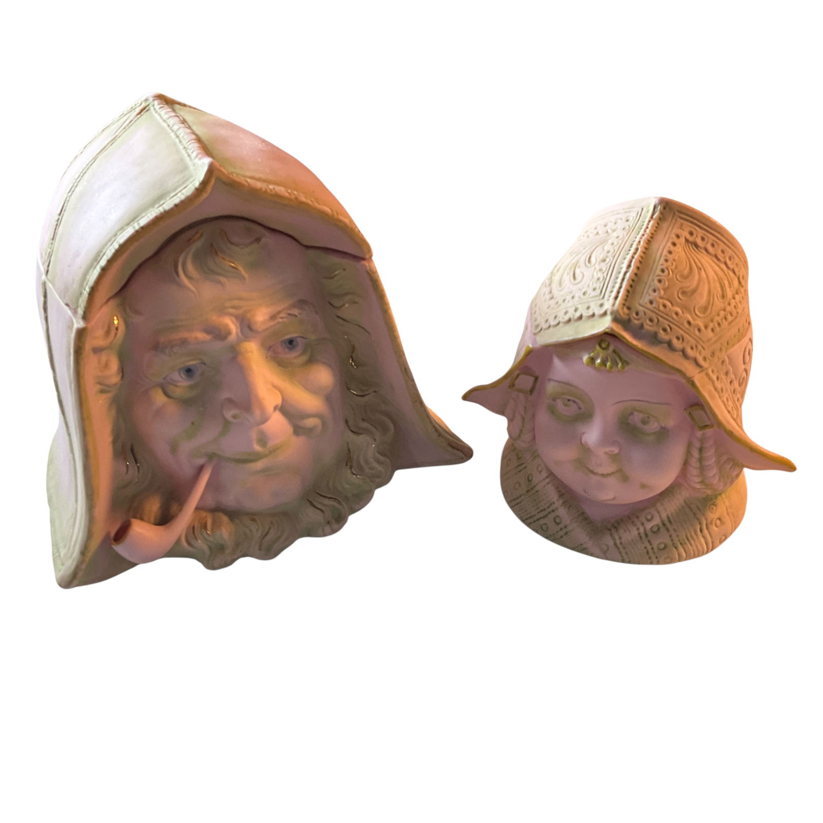 Schafer & Vator Bisque Ware Figural Humidor and Match Holder (1 of 5)