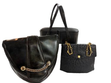 Three Vintage Leather Handbags