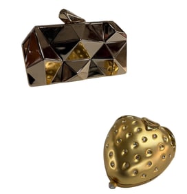 Metallic Hard Case Clutch Bags