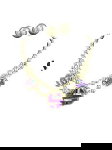 Southwest Sterling, Sugilite, Opal and Onyx Necklace and Sterling Button Earrings: Gorgeous, amazing, breathtaking...all the words. Three medallion sterling bead necklace. Each medallion is fashioned of